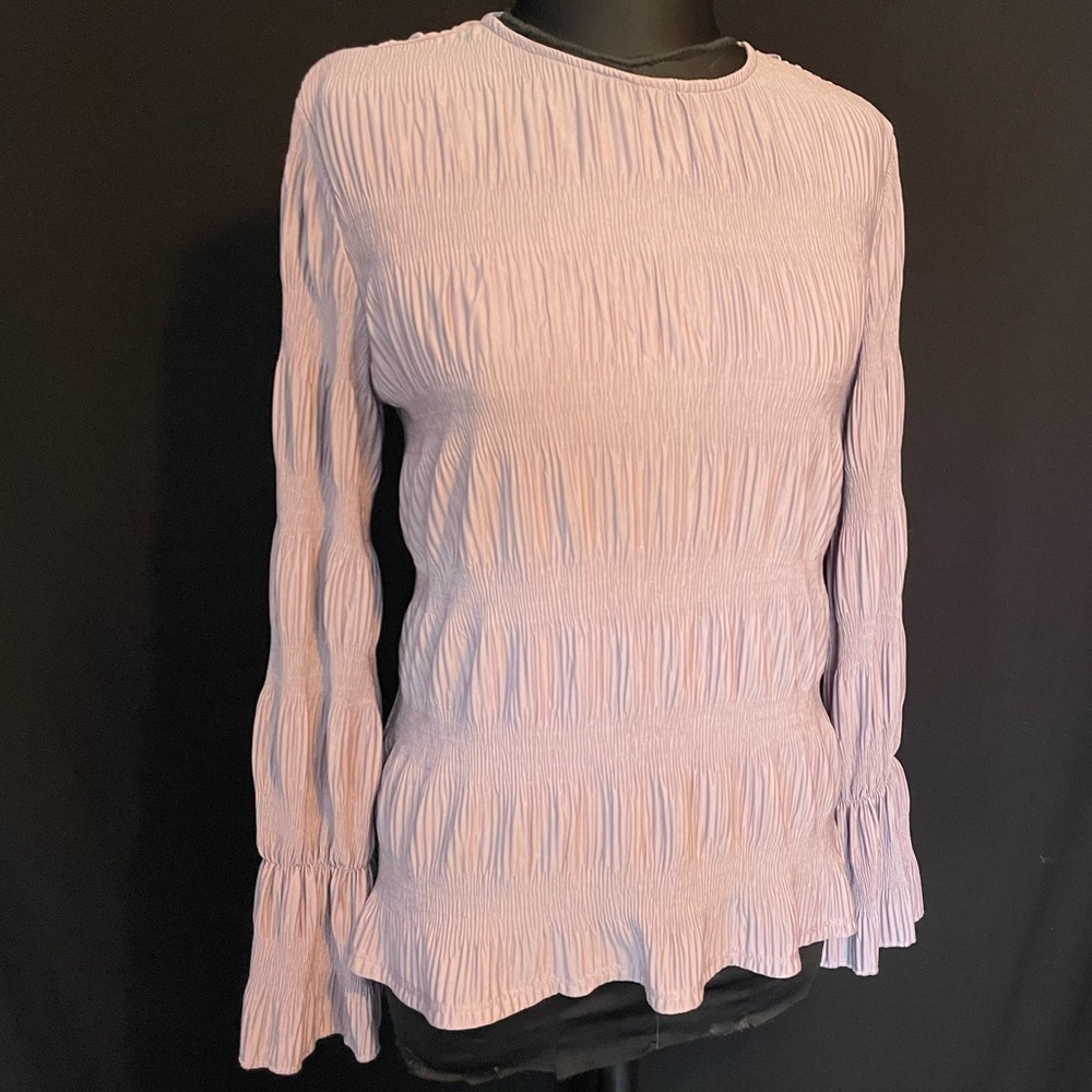 Prologue Purple Puckered Long Sleeve Top